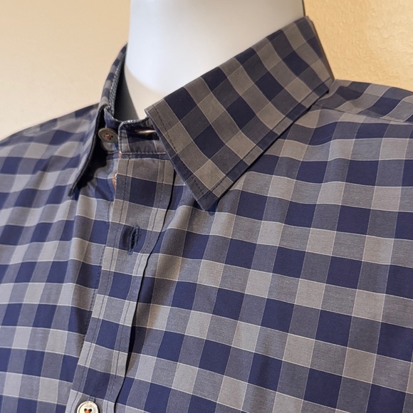 Ted Baker London Navy Checkered Button Down Shirt - Picture 4 of 11